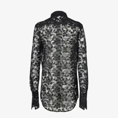Fendi Regular-fit shirt in black faded-effect Peonia lace | Thumbnail 2 Fendi Regular-fit shirt in black faded-effect Peonia lace | Thumbnail 2