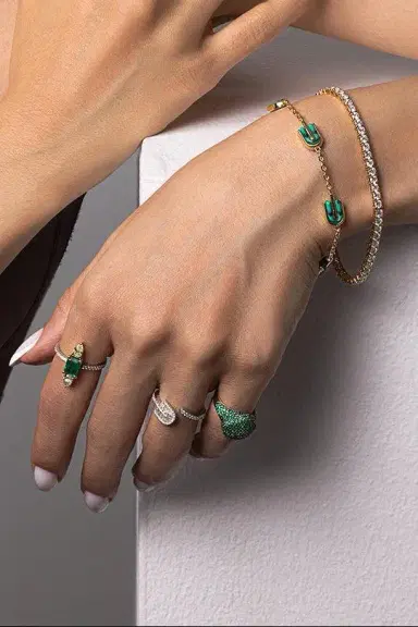 U LOS ANGELES Diamond Baguette U Solo Open Ring - White Gold | Thumbnail 2