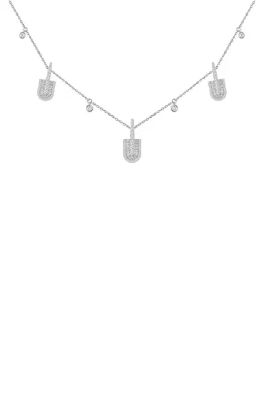 U LOS ANGELES Diamond Baguette U Trio Charm Necklace | Thumbnail 1