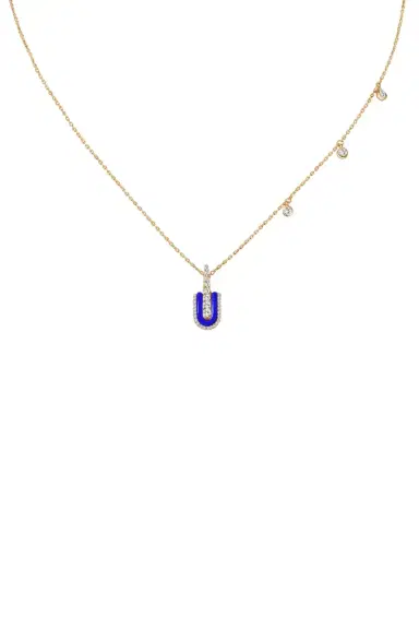 U LOS ANGELES Diamond Lapis U Solo Charm Necklace | Thumbnail 1