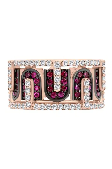 U LOS ANGELES Diamond Ruby U Band Ring | Thumbnail 3