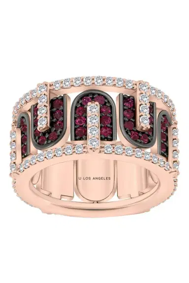 U LOS ANGELES Diamond Ruby U Band Ring | Thumbnail 1