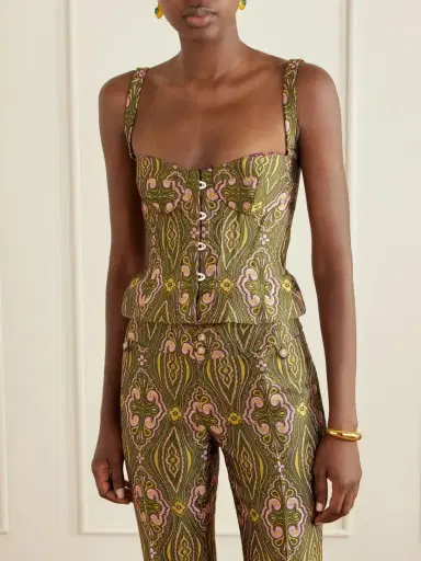 Etro Floral Paisley-print Jacquard Bustier Top | Thumbnail 3