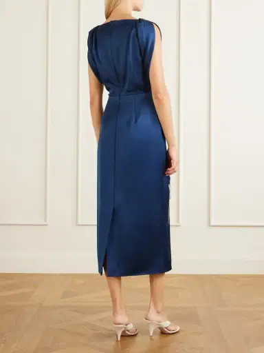 Erdem Bow-detail Embroidered Satin Midi Dress | Thumbnail 3 Erdem Bow-detail Embroidered Satin Midi Dress | Thumbnail 3