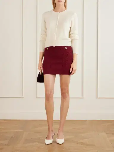 Alessandra Rich Virgin Wool Mini Skirt | Thumbnail 2