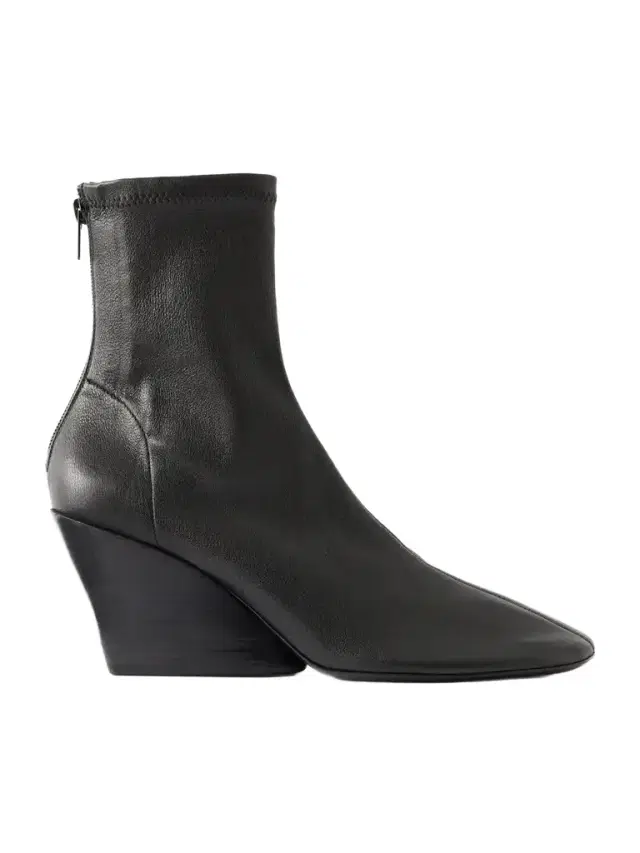 Slant Leather Ankle Boots
