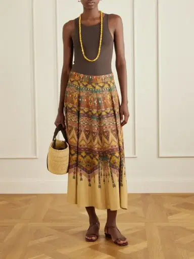 Emporio Sirenuse Kendal Desert Printed Woven Silk-blend Maxi Skirt | Thumbnail 2 Emporio Sirenuse Kendal Desert Printed Woven Silk-blend Maxi Skirt | Thumbnail 2