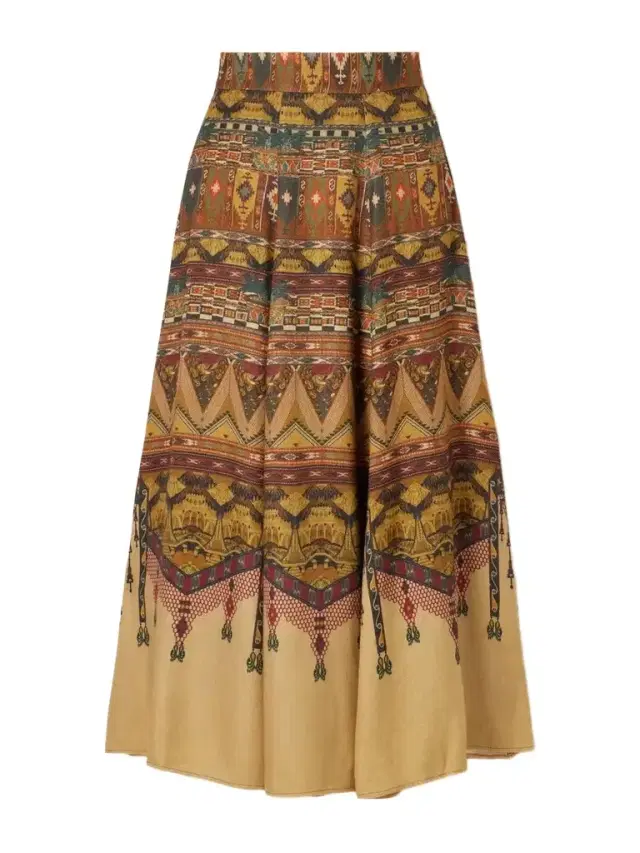 Emporio Sirenuse Kendal Desert Printed Woven Silk-blend Maxi Skirt