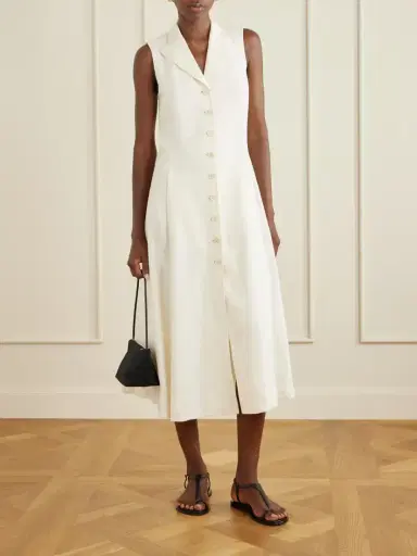 Ralph Lauren Collection Kensley Canvas Silk And Linen-blend Midi Dress | Thumbnail 2