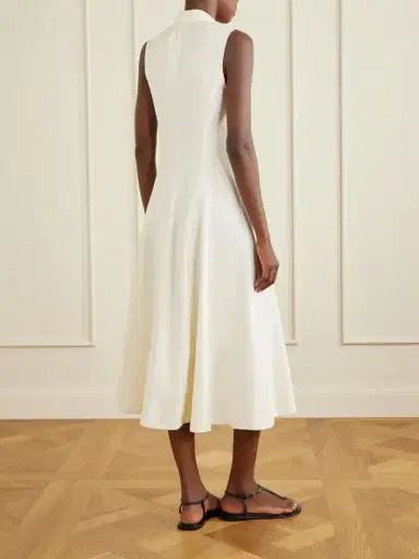 Ralph Lauren Collection Kensley Canvas Silk And Linen-blend Midi Dress | Thumbnail 3