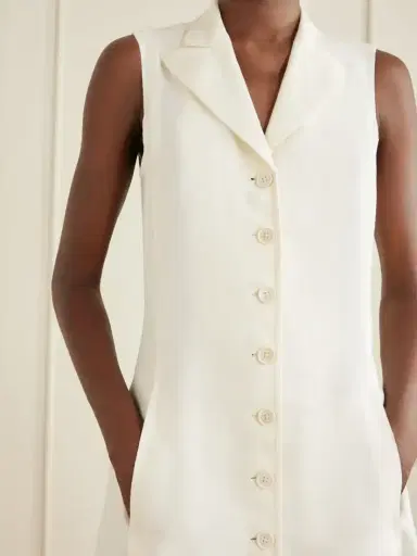 Ralph Lauren Collection Kensley Canvas Silk And Linen-blend Midi Dress | Thumbnail 4