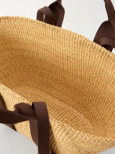 MUUÑ Cotton-trimmed Raffia Tote | Thumbnail 6