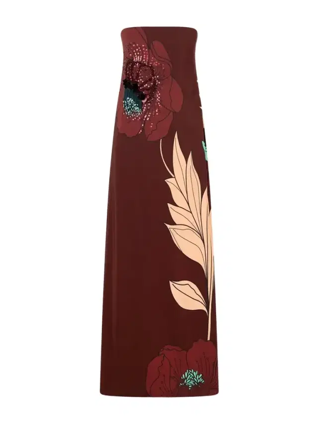 Johanna Ortiz Petals Embellished Printed Crepe Maxi Dress