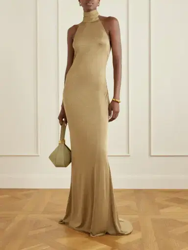 Ralph Lauren Collection Kelsie Metallic Jersey Gown | Thumbnail 2