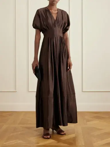 Joseph Nova Gathered Linen And Silk-blend Maxi Dress | Thumbnail 2