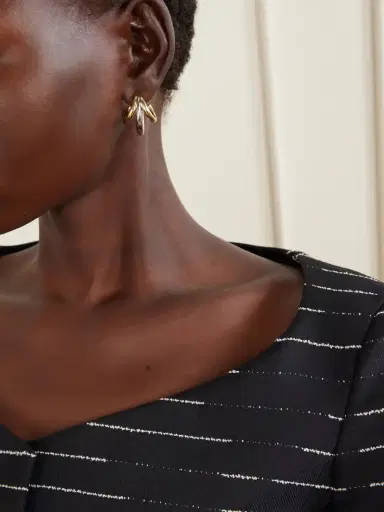 Jennifer Fisher Triple Lilly 10-karat Gold And Sterling Silver-plated Brass Earrings | Thumbnail 2 Jennifer Fisher Triple Lilly 10-karat Gold And Sterling Silver-plated Brass Earrings | Thumbnail 2
