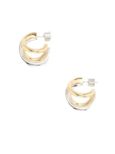 Jennifer Fisher Triple Lilly 10-karat Gold And Sterling Silver-plated Brass Earrings | Thumbnail 1 Jennifer Fisher Triple Lilly 10-karat Gold And Sterling Silver-plated Brass Earrings | Thumbnail 1