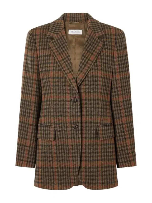 Max Mara Mxmgalgosce Houndstooth Wool And Cotton-blend Blazer