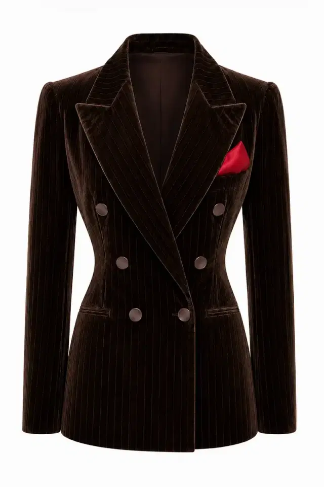 LaQuan Smith Double Breasted Jacket With Notch Lapel