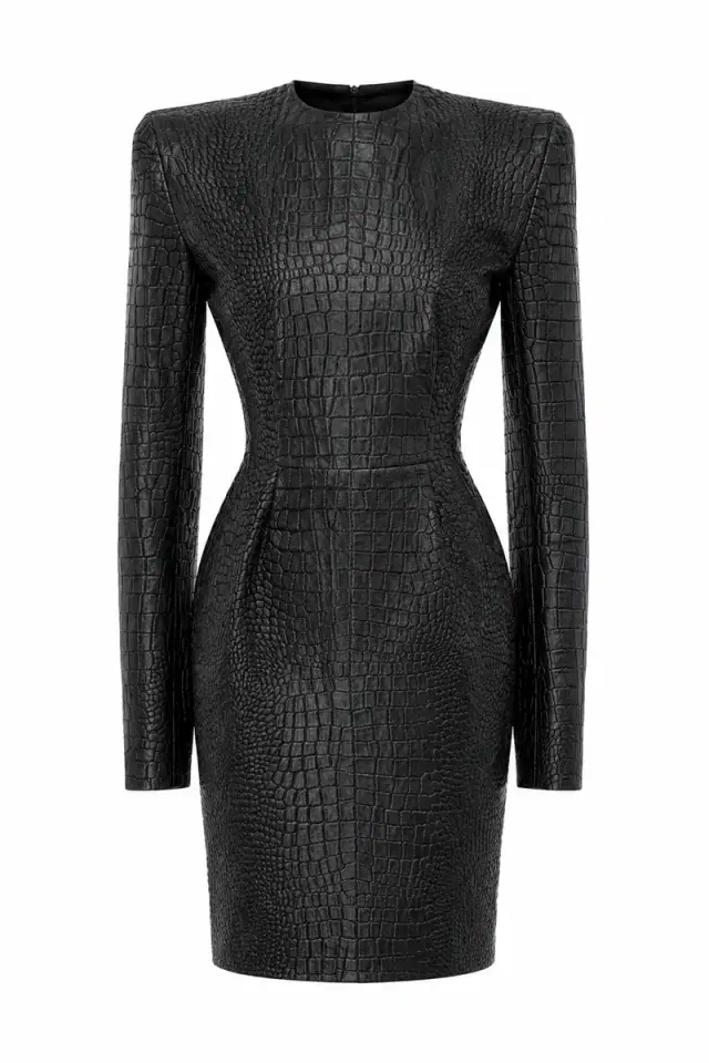 LaQuan Smith Long Sleeve Shift Dress