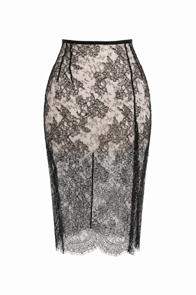 LaQuan Smith Midi Skirt with Slit
