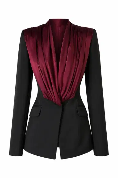 LaQuan Smith Tailored Dress with Draped Lapel Detail | Thumbnail 1 LaQuan Smith Tailored Dress with Draped Lapel Detail | Thumbnail 1