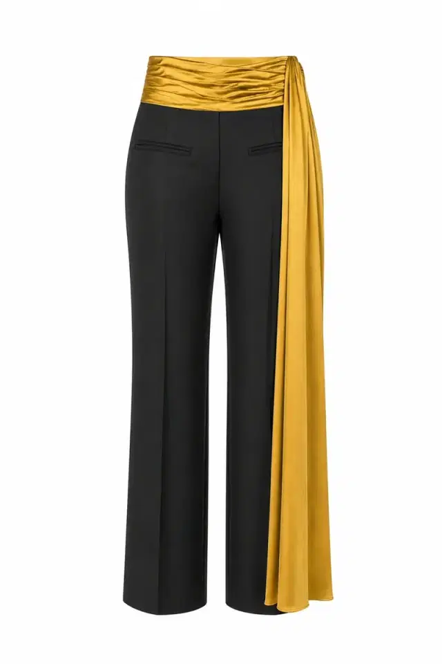 LaQuan Smith Tailored Pant with Sash Waistband