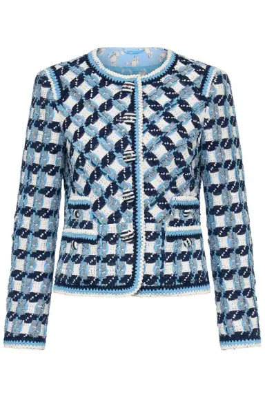 MAISON COMMON Jewel Neck Tweed Striped Jacket | Thumbnail 1