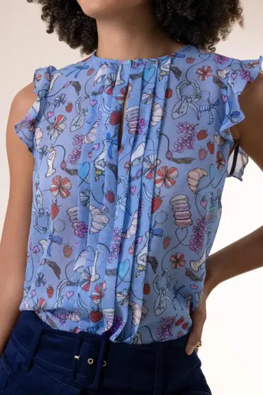 MAISON COMMON Perfume Print Sleeveless Blouse | Thumbnail 2