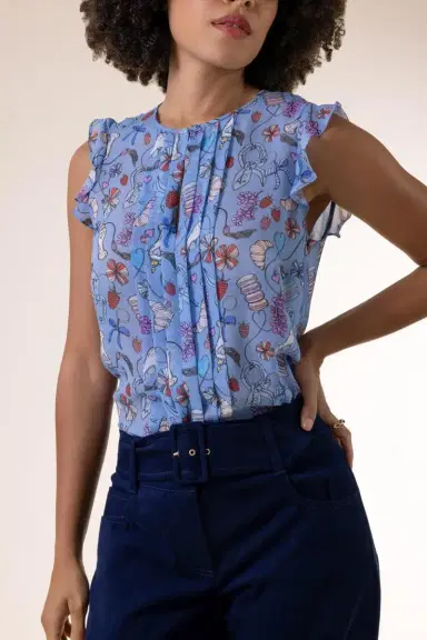 MAISON COMMON Perfume Print Sleeveless Blouse | Thumbnail 3