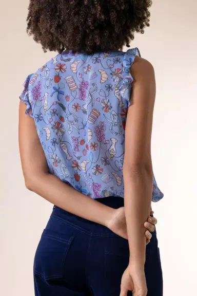 MAISON COMMON Perfume Print Sleeveless Blouse | Thumbnail 4