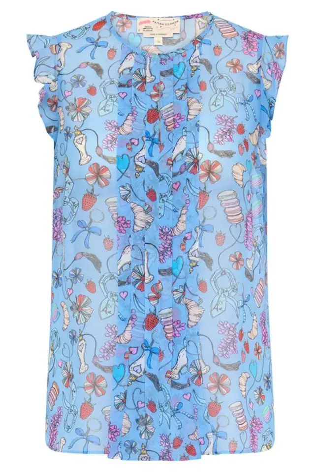 MAISON COMMON Perfume Print Sleeveless Blouse
