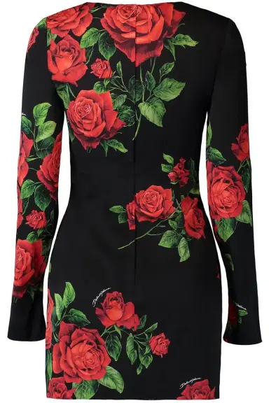 Dolce & Gabbana Rose Long Sleeve Dress | Thumbnail 2 Dolce & Gabbana Rose Long Sleeve Dress | Thumbnail 2