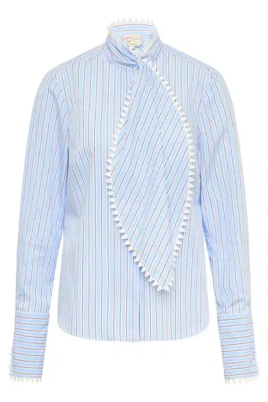 MAISON COMMON Striped Poodle Print Long Sleeve Blouse | Thumbnail 1