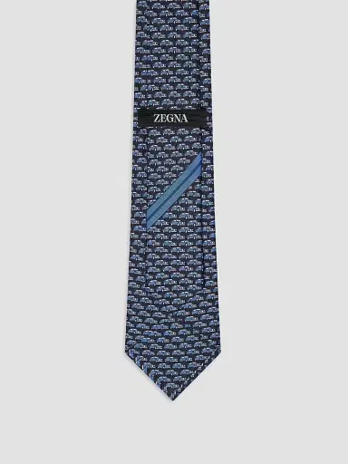 Zegna Men's Silk Tie - Navy Blue | Thumbnail 2