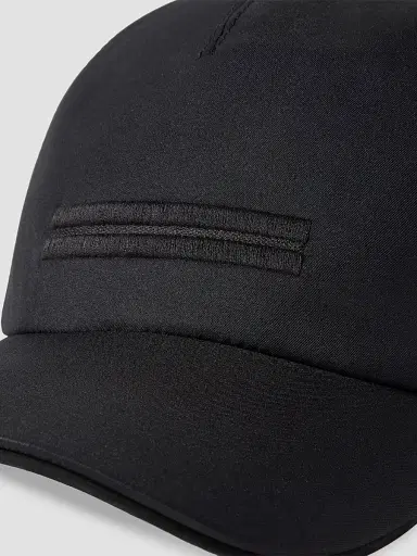 ZEGNA Men's Microfiber Motorin Baseball Cap - Black | Thumbnail 3