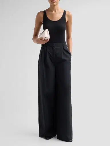 Simkhai Women's Leroy Pleated Wide-Leg Pants - Black | Thumbnail 2
