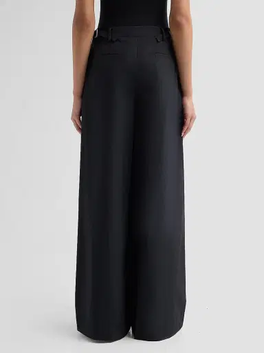 Simkhai Women's Leroy Pleated Wide-Leg Pants - Black | Thumbnail 3