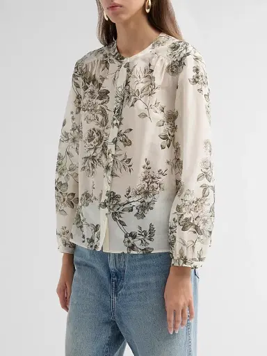 Johnny Was Women's Petunia Printed Blouse - Sunlight Garden | Thumbnail 4 Johnny Was Women's Petunia Printed Blouse - Sunlight Garden | Thumbnail 4