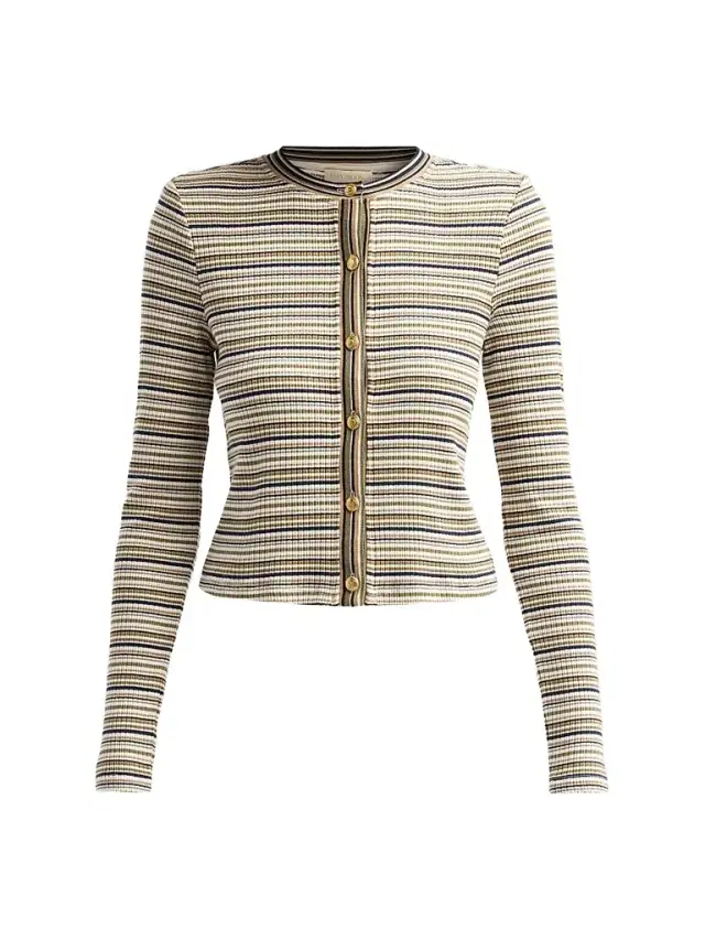 Women's Zoe Striped Knit Cardigan - Bone Stripe