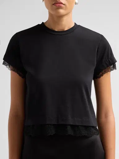 Generation Love Women's Christella Lace Combo T-Shirt - Black - Size Large | Thumbnail 5 Generation Love Women's Christella Lace Combo T-Shirt - Black - Size Large | Thumbnail 5