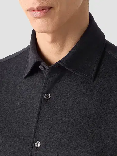 Zegna Men's Cashmere and Silk Shirt | Thumbnail 4 Zegna Men's Cashmere and Silk Shirt | Thumbnail 4