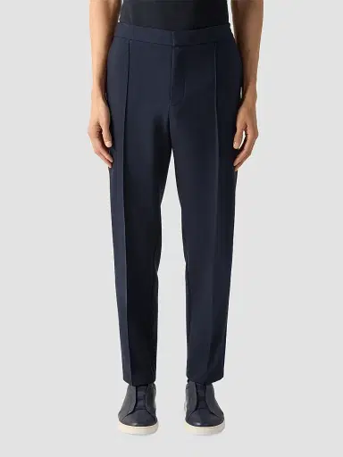 ZEGNA Men's Wool Pants - Navy Blue | Thumbnail 2