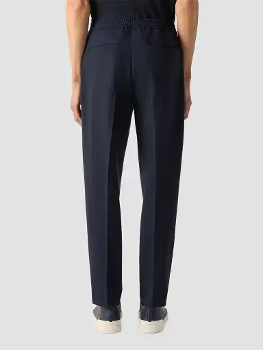 ZEGNA Men's Wool Pants - Navy Blue | Thumbnail 4