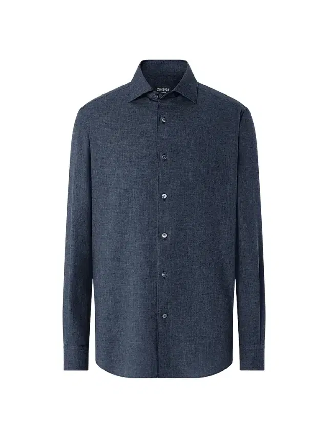 Zegna Men's Cashco Shirt - Navy Blue - Size XXXL