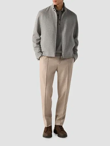 ZEGNA Men's Wool, Silk and Cashmere Pants - Light Taupe | Thumbnail 2