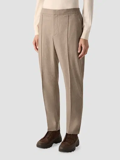 ZEGNA Men's Wool, Silk and Cashmere Pants - Light Taupe | Thumbnail 3