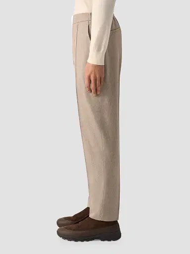 ZEGNA Men's Wool, Silk and Cashmere Pants - Light Taupe | Thumbnail 4