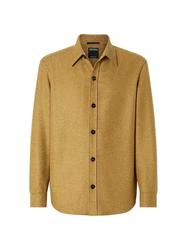 ZEGNA Men's Oasi Cashmere Overshirt - Yellow