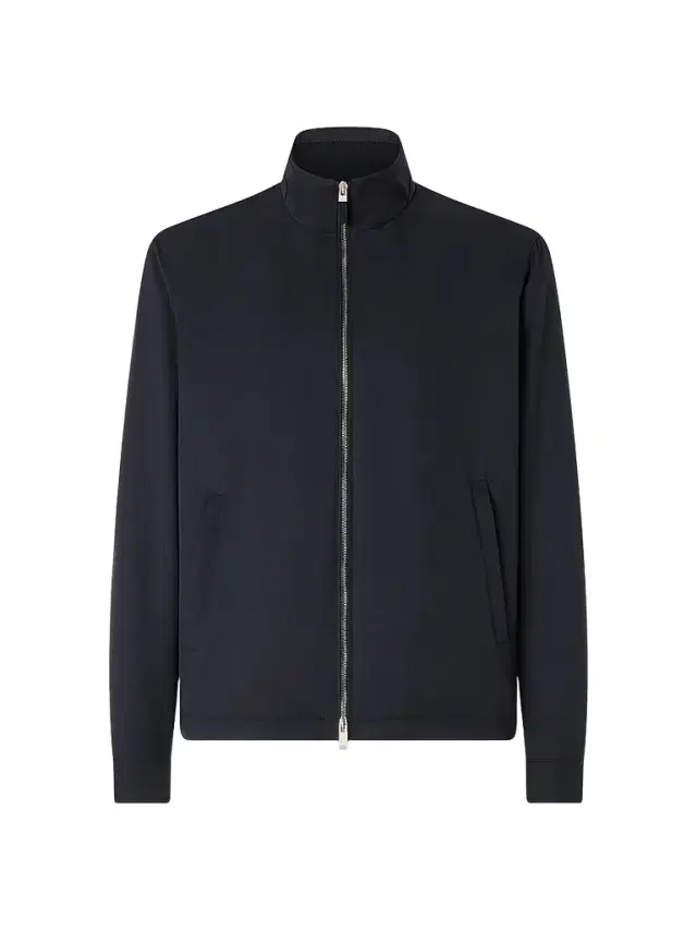 ZEGNA Men's Microfiber Motorin 100CC Blouson Jacket - Navy Blue